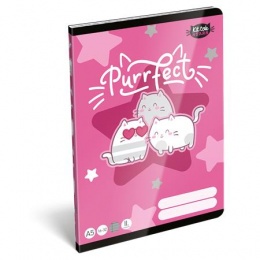 Füzet, tűzött, A5, vonalas, 32 lap, 2. osztály, LIZZYSULI, "Kit tok Stars Purrfect", "16-32"